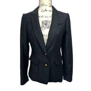 Banana Republic Black Wool Herringbone Elbow Patches Preppy Tailored H Jacket 2